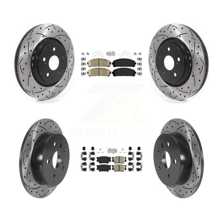 Front Rear Ceramic Pad Coated Drilled Slot Disc Brake Rotor Kit For 2022 Toyota Camry TRD KDA-102613