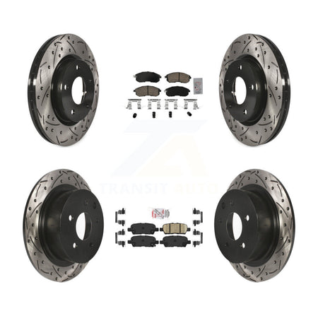 Front Rear Ceramic Pad And Coated Drilled Slotted Disc Brake Rotors Kit For Nissan Sentra KDA-102641