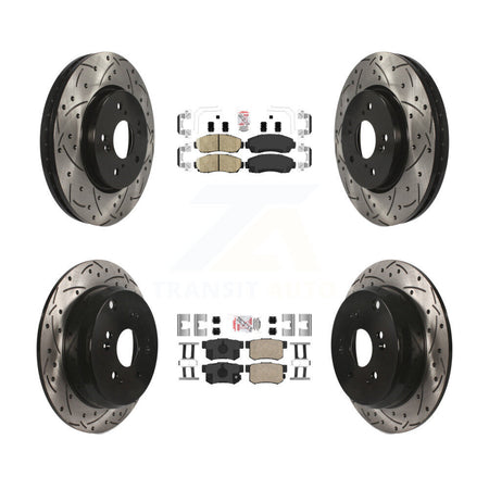 Front Rear Ceramic Pads And Coated Drilled Slotted Disc Brake Rotors Kit For Acura RDX KDA-102651