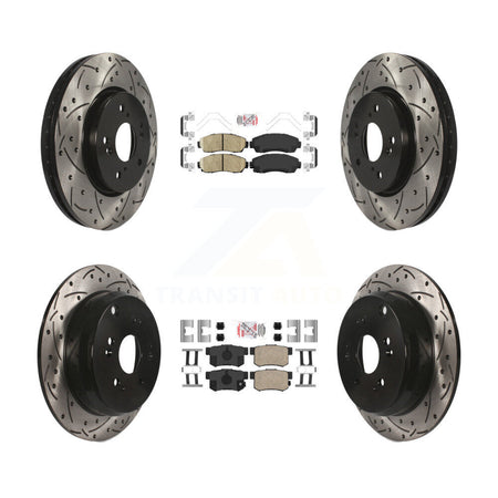 Front Rear Ceramic Pads And Coated Drilled Slotted Disc Brake Rotors Kit For Acura RDX KDA-102652