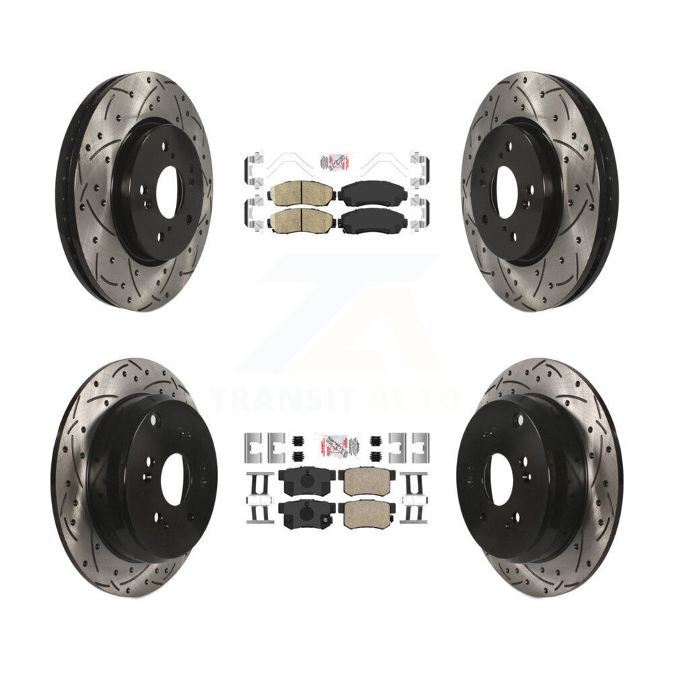 Front Rear Ceramic Pads And Coated Drilled Slotted Disc Brake Rotors Kit For Acura RDX KDA-102652