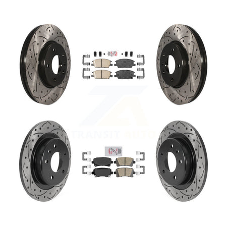 Front Rear Ceramic Pad Drill Slot Brake Rotor Kit For 16 Chevrolet Malibu Carryover Model KDA-102668