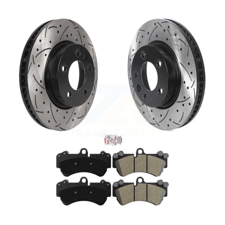Front Drill Slot Brake Rotor Semi-Metallic Pad Kit For Porsche Cayenne Volkswagen Touareg KDA-102674