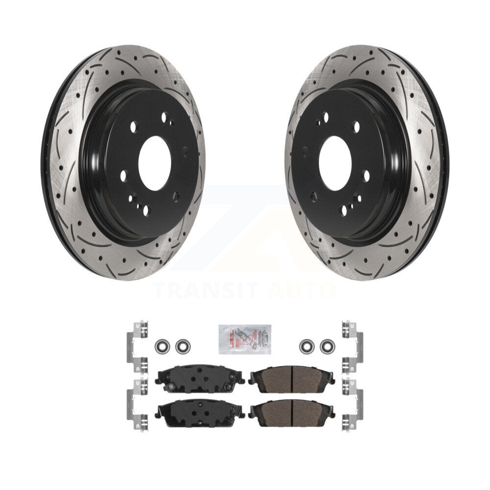 Rear Drilled Slot Brake Rotor & Semi-Metallic Pad Kit For Chevrolet Silverado 1500 LD GMC KDA-102690