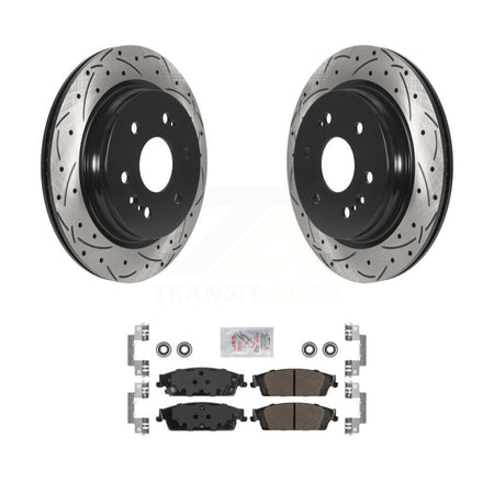 Rear Drilled Slot Brake Rotor & Semi-Metallic Pad Kit For Chevrolet Silverado 1500 LD GMC KDA-102690