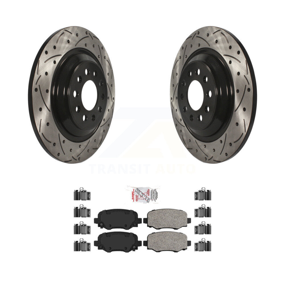 Rear Coated Drilled Slotted Disc Brake Rotors And Ceramic Pads Kit For Jeep Cherokee KDA-102705