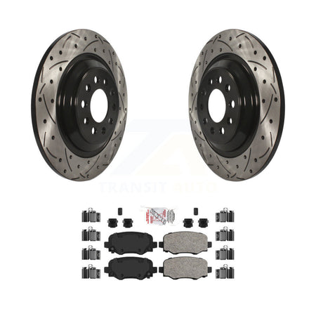 Rear Coated Drilled Slotted Disc Brake Rotors And Ceramic Pads Kit For Jeep Cherokee KDA-102706
