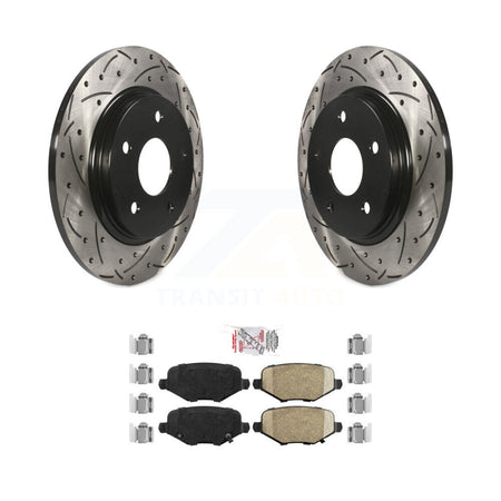 Rear Drilled Slot Brake Rotor Ceramic Pad Kit For Dodge Grand Caravan Chrysler Town & Ram KDA-102713