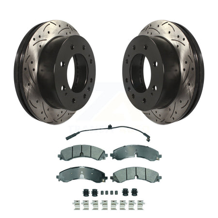 Front Drill Slot Brake Rotors Semi-Metallic Pad Kit For GMC Chevrolet Sierra 2500 HD 3500 KDA-102752