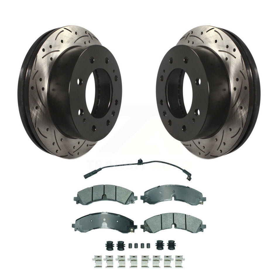 Front Drill Slot Brake Rotors Semi-Metallic Pad Kit For GMC Chevrolet Sierra 2500 HD 3500 KDA-102752