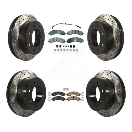 Front Semi-Metallic Rear Ceramic Pad Drill Slot Brake Rotors Kit For GMC Chevrolet Sierra KDA-102759