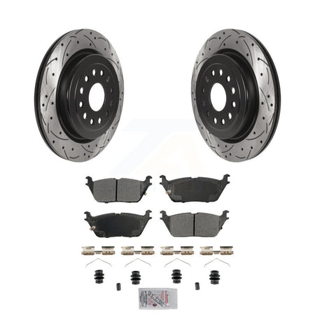 Rear Coated Drilled Slotted Disc Brake Rotors And Semi-Metallic Pads Kit For Ram 1500 KDA-102770