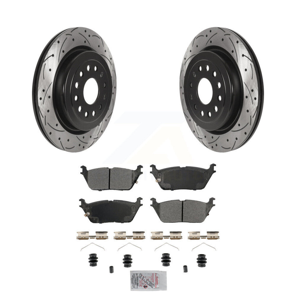 Rear Coated Drilled Slotted Disc Brake Rotors And Semi-Metallic Pads Kit For Ram 1500 KDA-102770