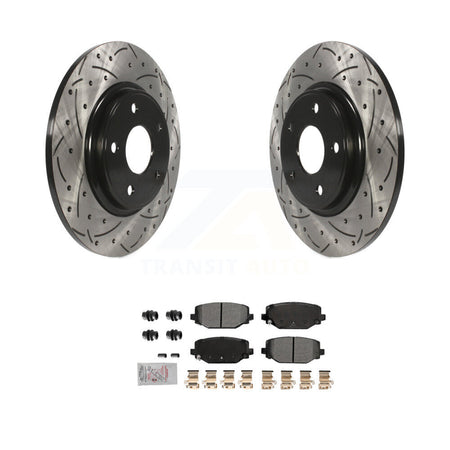Rear Drill Slot Brake Rotors Semi-Metallic Pad Kit For Dodge Grand Caravan Journey Town & KDA-102772