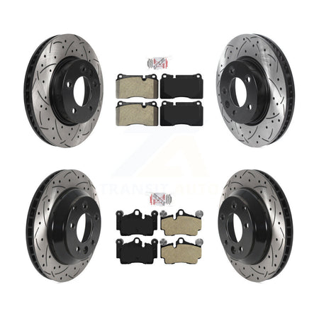 Front Rear Semi-Metallic Pad Drill Slot Disc Brake Rotor Kit (6Pc) For Volkswagen Touareg KDA-102775