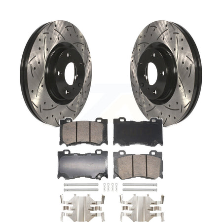 Front Drilled Slot Brake Rotors Ceramic Pad Kit For 09-13 INFINITI G37 With Brembo Brakes KDA-102785