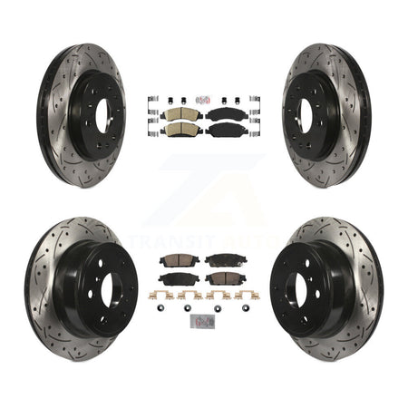 Front Rear Ceramic Pad Drill Slot Brake Rotor Kit For GMC Sierra 1500 Chevrolet Silverado KDA-102831