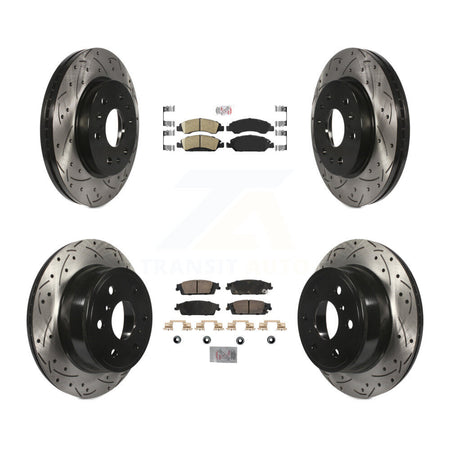 Front Rear Ceramic Pad Drill Slot Brake Rotor Kit For GMC Sierra 1500 Chevrolet Silverado KDA-102832