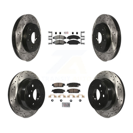 Front Semi-Metallic Rear Ceramic Pad Drill Slot Brake Rotor Kit For GMC Sierra 1500 Tahoe KDA-102833
