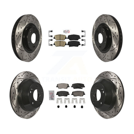 Front Rear Ceramic Pad Drill Slot Brake Rotors Kit For Hyundai Santa Fe Sport Kia Sorento KDA-102844