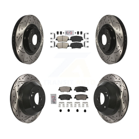 Front Rear Ceramic Pad Drill Slot Brake Rotors Kit For Hyundai Santa Fe Sport Kia Sorento KDA-102846