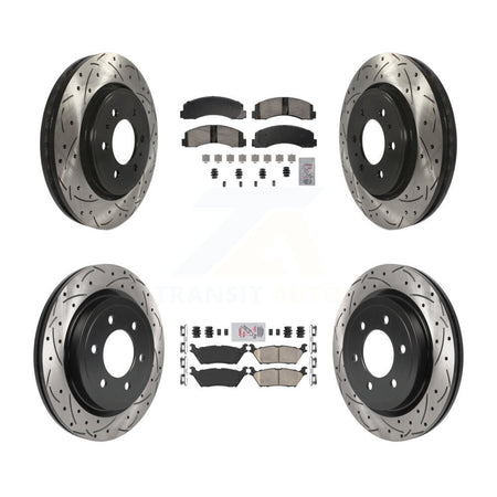 Front Rear Ceramic Pad Drill Slot Disc Brake Rotors Kit For Ford F-150 Expedition Lincoln KDA-102848