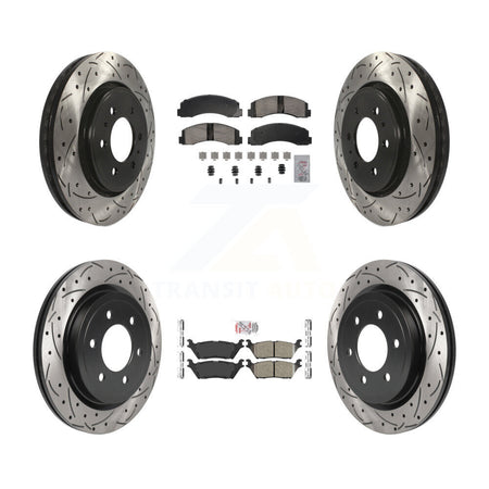 Front Rear Ceramic Pad Drill Slot Disc Brake Rotors Kit For Ford F-150 Expedition Lincoln KDA-102849