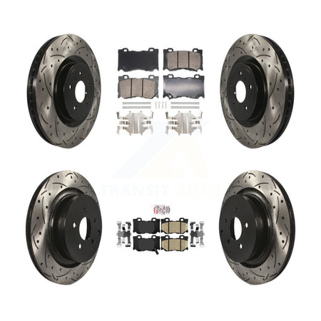 Front Rear Ceramic Pad And Coated Drilled Slotted Disc Brake Rotors Kit For INFINITI FX50 KDA-102866