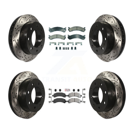 Front Ceramic Rear Semi-Metallic Pad Drill Slot Disc Brake Rotors Kit For GMC Savana 2500 KDA-102868