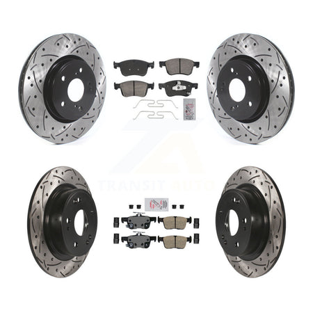Front Rear Ceramic Pads And Coated Drilled Slotted Disc Brake Rotors Kit For Honda Accord KDA-102875