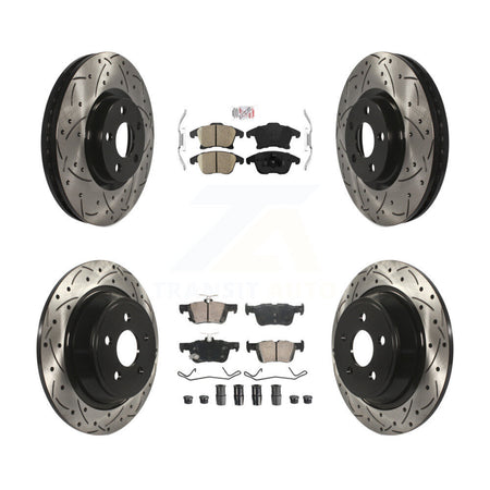Front Rear Ceramic Pad Drill Slot Brake Rotors Kit For 19-20 Ford Police Responder Hybrid KDA-102882