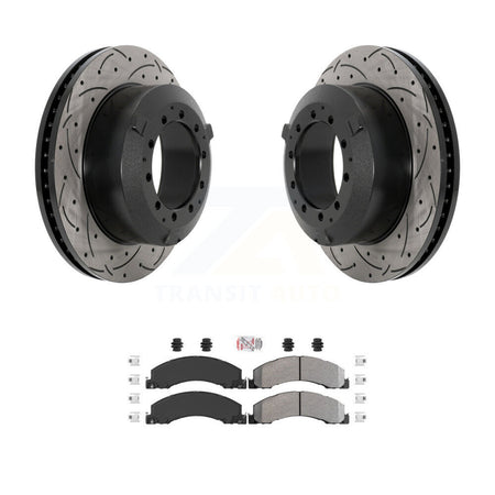 Rear Drill Slot Brake Rotors Semi-Metallic Pad Kit For Ram Dodge Sterling Truck 4500 5500 KDA-102901