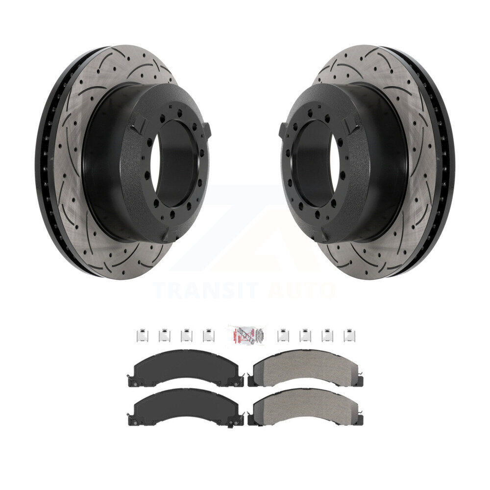 Rear Drill Slot Brake Rotors Semi-Metallic Pad Kit For Ram Dodge Sterling Truck 4500 5500 KDA-102902