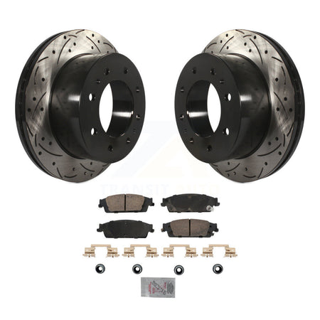 Rear Drill Slot Disc Brake Rotor Ceramic Pad Kit For Chevrolet Suburban With 8 Lug Wheels KDA-102906