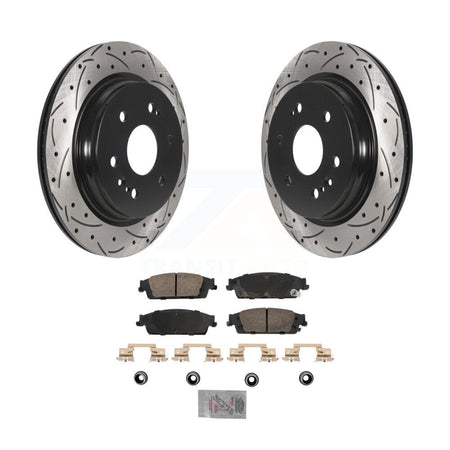 Rear Drilled Slot Brake Rotors Ceramic Pad Kit For Chevrolet Silverado 1500 LD GMC Sierra KDA-102907
