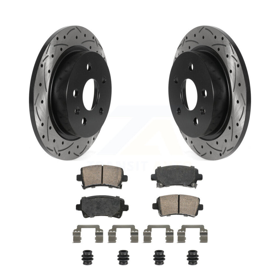 Rear Drilled Slot Brake Rotor & Ceramic Pad Kit For Chevrolet Malibu Buick Regal LaCrosse KDA-102913