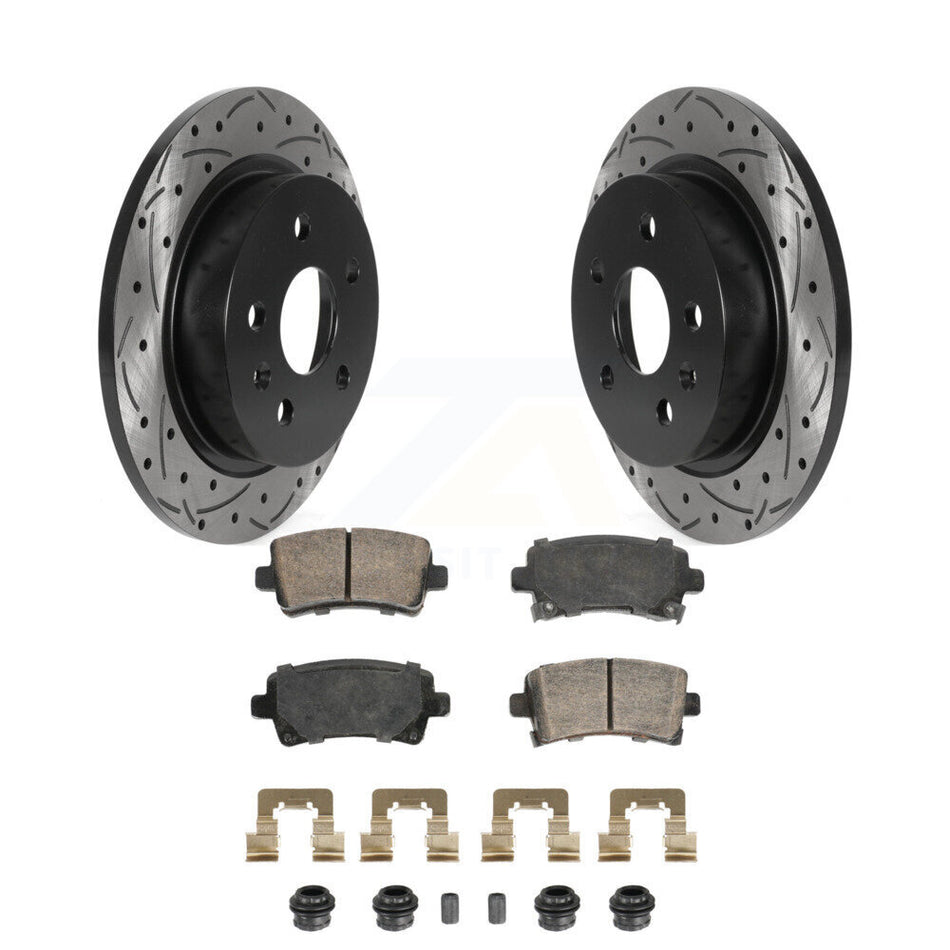 Rear Drilled Slot Brake Rotor & Ceramic Pad Kit For Chevrolet Malibu Buick Regal LaCrosse KDA-102915