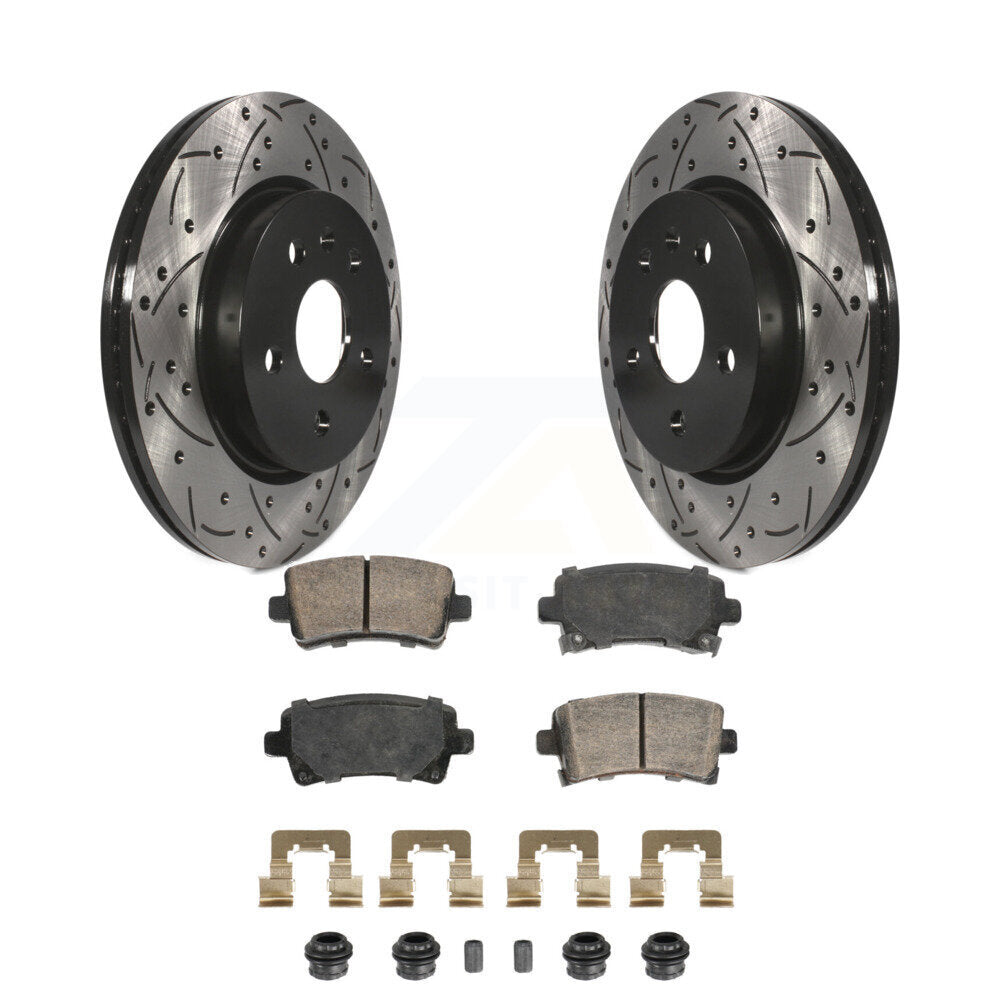 Rear Drill Slot Brake Rotor Ceramic Pad Kit For Buick Chevrolet Malibu LaCrosse Regal 9-5 KDA-102916