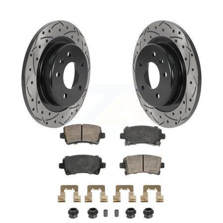 Rear Drilled Slot Brake Rotor & Ceramic Pad Kit For 2016 Chevrolet Malibu Carryover Model KDA-102917