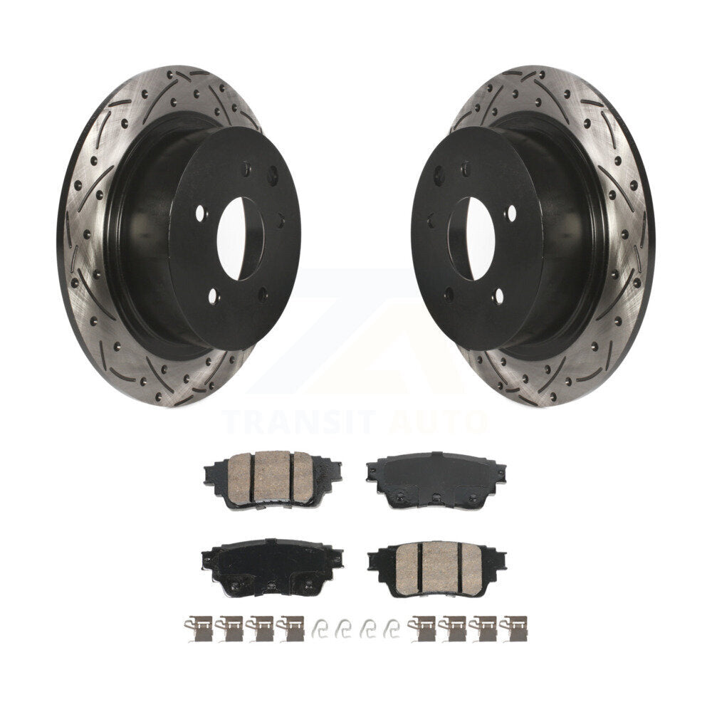 Rear Drilled Slot Brake Rotor Ceramic Pad Kit For Nissan Altima With Manual Parking KDA-102919