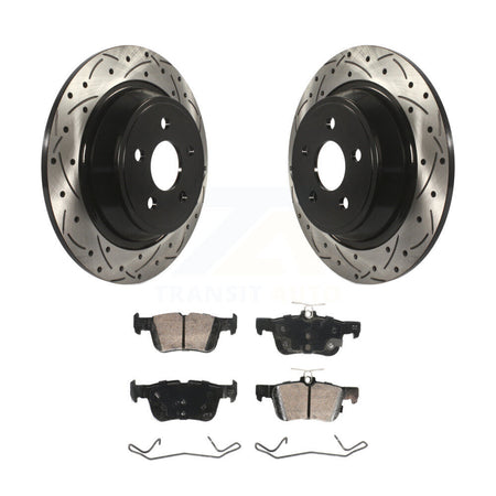 Rear Drilled Slot Brake Rotors Ceramic Pad Kit For 2019-2020 Ford Police Responder Hybrid KDA-102944