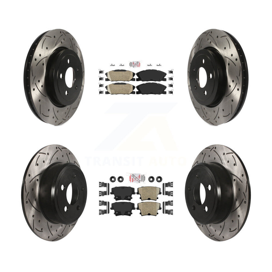 Front Rear Ceramic Pad Drill Slot Brake Rotor Kit For Dodge Charger Pursuit with RWD 3.6L KDA-102947