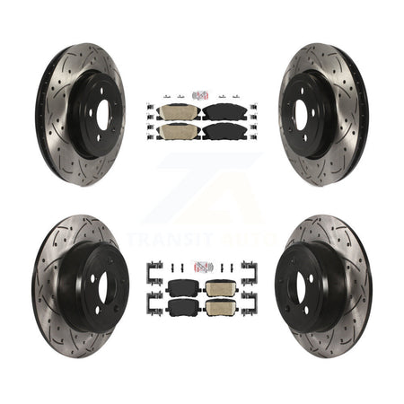 Front Rear Ceramic Pad Drill Slot Brake Rotor Kit For Dodge Charger Pursuit with RWD 3.6L KDA-102948