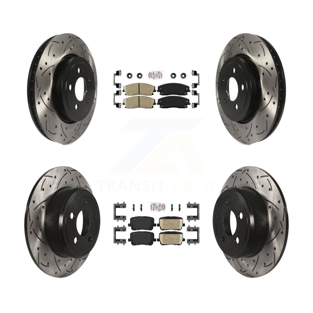 Front Rear Ceramic Pad Drill Slot Brake Rotor Kit For Dodge Charger Pursuit with RWD 3.6L KDA-102949