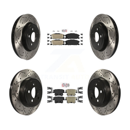 Front Rear Ceramic Pad Drill Slot Brake Rotor Kit For Dodge Charger Pursuit with RWD 5.7L KDA-102951