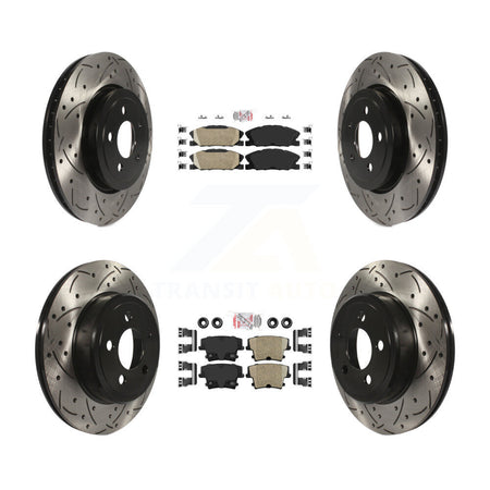 Front Rear Ceramic Pad Drill Slot Brake Rotor Kit For Dodge Charger Pursuit with RWD 5.7L KDA-102952