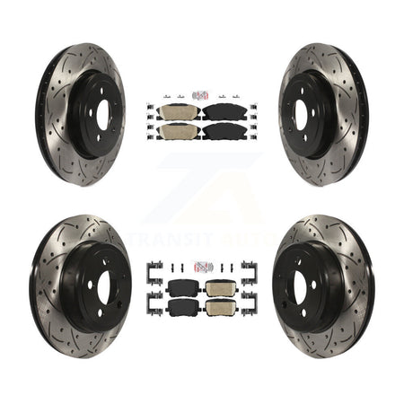 Front Rear Ceramic Pad Drill Slot Brake Rotor Kit For Dodge Charger Pursuit with RWD 5.7L KDA-102953