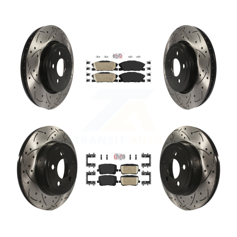 Front Rear Ceramic Pad Drill Slot Brake Rotor Kit For Dodge Charger Pursuit with RWD 5.7L KDA-102953