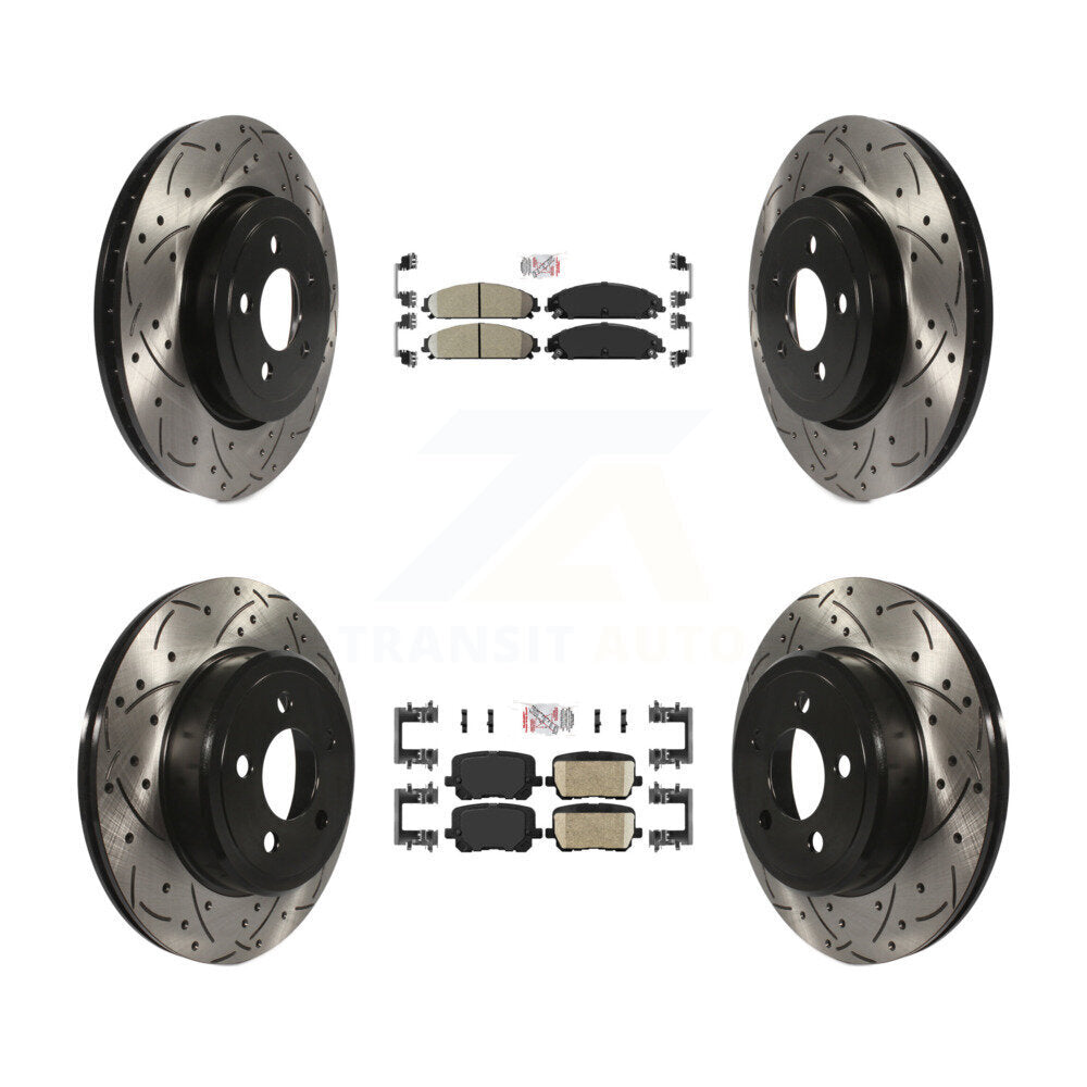 Front Rear Ceramic Pad Drill Slot Brake Rotor Kit For Dodge Charger Pursuit with RWD 5.7L KDA-102954