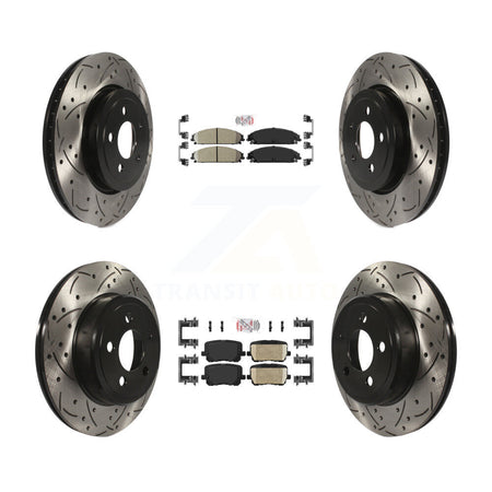 Front Rear Ceramic Pad Drill Slot Brake Rotor Kit For Dodge Charger Pursuit with RWD 5.7L KDA-102954